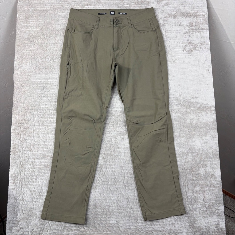 Prana Halle Straight Fit Hiking Pants Womens 12 Regular Olive Green 1971031